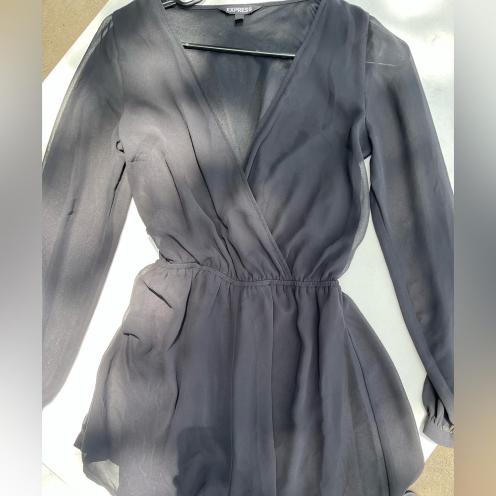 Express Black V-Neck Romper